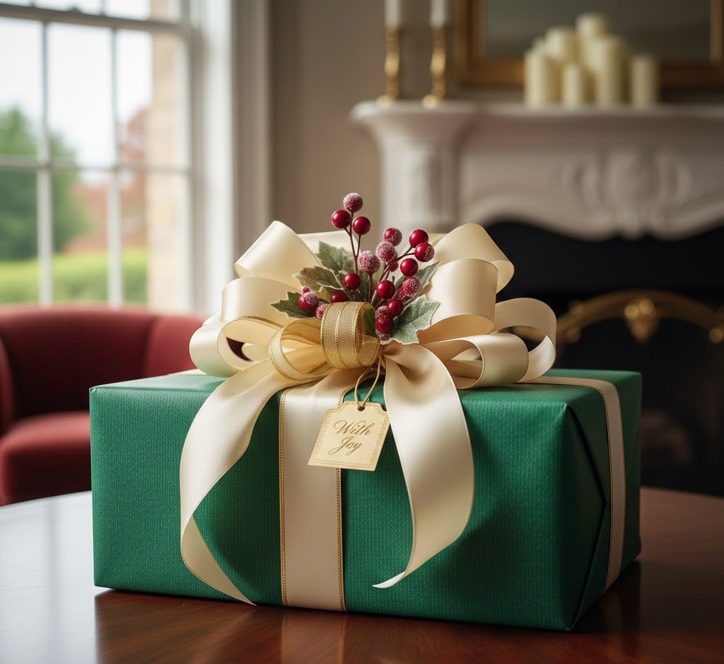 Classic wrapped gift with bow