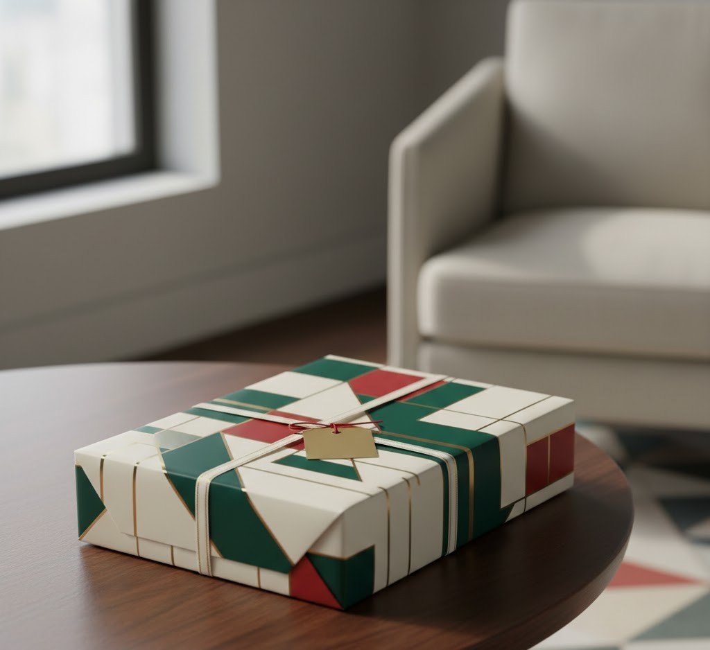 Modern geometric gift wrapping