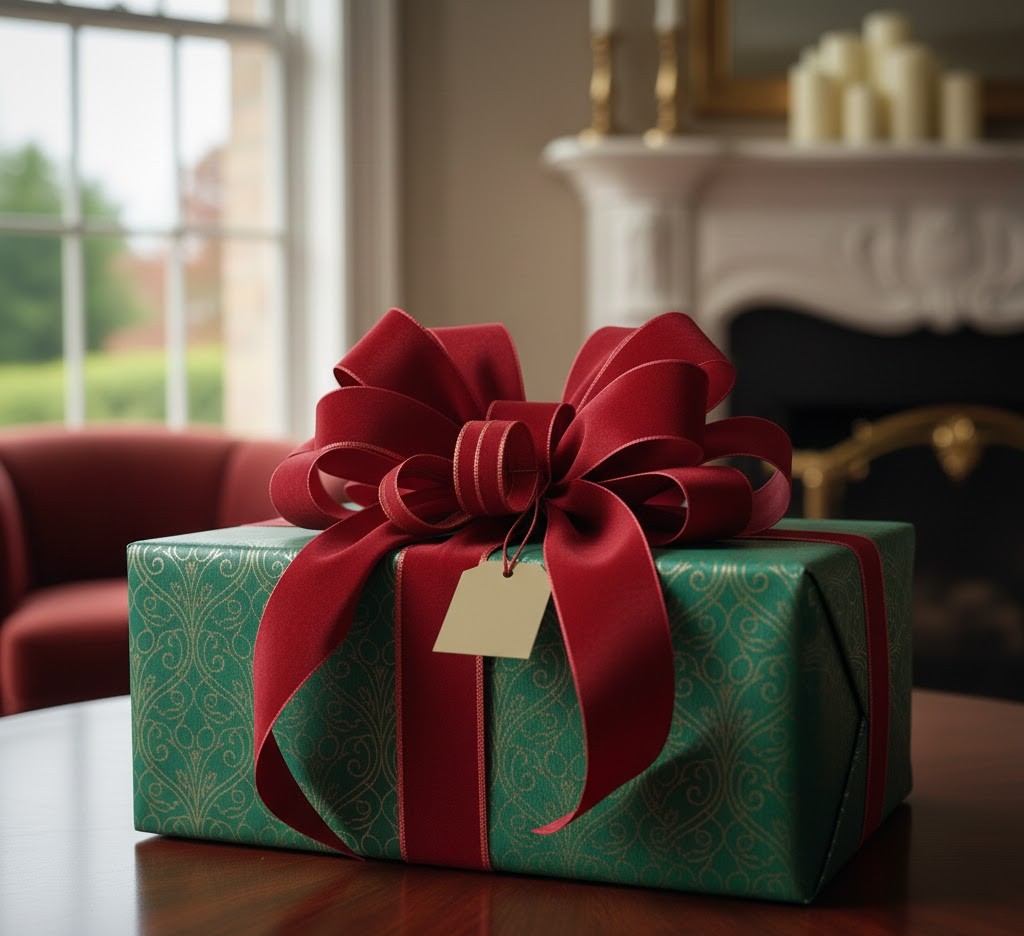 Luxury gift with velvet ribbon